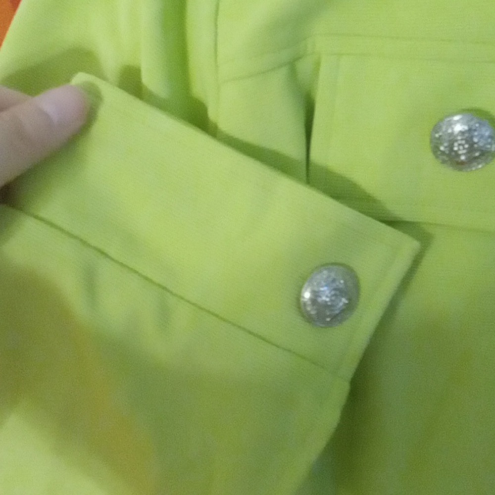 NWT MONROE & MAIN Women’s Lime Green Button-Front Jacket - Picture 6 of 7